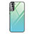 Silikon Schutzhülle Rahmen Tasche Hülle Spiegel Farbverlauf Regenbogen für Samsung Galaxy S21 5G Minzgrün