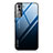 Silikon Schutzhülle Rahmen Tasche Hülle Spiegel Farbverlauf Regenbogen für Samsung Galaxy S22 5G Blau