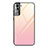 Silikon Schutzhülle Rahmen Tasche Hülle Spiegel Farbverlauf Regenbogen für Samsung Galaxy S22 5G Rosa