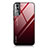 Silikon Schutzhülle Rahmen Tasche Hülle Spiegel Farbverlauf Regenbogen für Samsung Galaxy S22 5G Rot