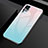 Silikon Schutzhülle Rahmen Tasche Hülle Spiegel Farbverlauf Regenbogen für Vivo X51 5G Hellblau