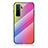 Silikon Schutzhülle Rahmen Tasche Hülle Spiegel Farbverlauf Regenbogen LS2 für Huawei Nova 7 SE 5G Rosa