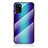 Silikon Schutzhülle Rahmen Tasche Hülle Spiegel Farbverlauf Regenbogen LS2 für Samsung Galaxy A31 Blau