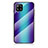 Silikon Schutzhülle Rahmen Tasche Hülle Spiegel Farbverlauf Regenbogen LS2 für Samsung Galaxy A42 5G Blau