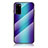 Silikon Schutzhülle Rahmen Tasche Hülle Spiegel Farbverlauf Regenbogen LS2 für Samsung Galaxy S20 Blau