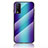 Silikon Schutzhülle Rahmen Tasche Hülle Spiegel Farbverlauf Regenbogen LS2 für Vivo Y30 Blau