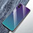 Silikon Schutzhülle Rahmen Tasche Hülle Spiegel Farbverlauf Regenbogen M01 für Apple iPhone X Cyan