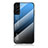 Silikon Schutzhülle Rahmen Tasche Hülle Spiegel Farbverlauf Regenbogen M02 für Samsung Galaxy S21 5G Blau