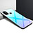 Silikon Schutzhülle Rahmen Tasche Hülle Spiegel für Oppo A32 Hellblau