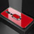 Silikon Schutzhülle Rahmen Tasche Hülle Spiegel mit Fingerring Ständer für Nokia X6 Rot