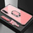 Silikon Schutzhülle Rahmen Tasche Hülle Spiegel mit Magnetisch Fingerring Ständer für Huawei Enjoy 10S Rosa