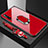 Silikon Schutzhülle Rahmen Tasche Hülle Spiegel mit Magnetisch Fingerring Ständer für Huawei Enjoy 10S Rot