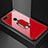 Silikon Schutzhülle Rahmen Tasche Hülle Spiegel mit Magnetisch Fingerring Ständer für Huawei Y6 (2018) Rot