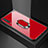 Silikon Schutzhülle Rahmen Tasche Hülle Spiegel mit Magnetisch Fingerring Ständer für Samsung Galaxy A70 Rot