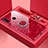 Silikon Schutzhülle Rahmen Tasche Hülle Spiegel mit Magnetisch Fingerring Ständer T01 für Huawei P30 Lite Rot
