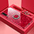 Silikon Schutzhülle Rahmen Tasche Hülle Spiegel mit Magnetisch Fingerring Ständer T01 für Huawei P30 Rot