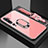 Silikon Schutzhülle Rahmen Tasche Hülle Spiegel mit Magnetisch Fingerring Ständer T01 für Xiaomi Mi Note 10 Rosa