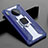 Silikon Schutzhülle Rahmen Tasche Hülle Spiegel mit Magnetisch Fingerring Ständer T02 für Huawei Mate 30 Pro Blau