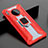 Silikon Schutzhülle Rahmen Tasche Hülle Spiegel mit Magnetisch Fingerring Ständer T02 für Huawei Mate 30 Rot