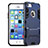 Silikon Schutzhülle Stand Tasche Durchsichtig Transparent Matt für Apple iPhone 5 Blau