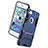 Silikon Schutzhülle Stand Tasche Durchsichtig Transparent Matt für Apple iPhone 5S Blau