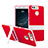 Silikon Schutzhülle Stand Tasche Durchsichtig Transparent Matt für Huawei P9 Plus Rot