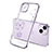 Silikon Schutzhülle Ultra Dünn Tasche Durchsichtig Transparent Blumen für Apple iPhone 14 Plus Violett