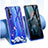 Silikon Schutzhülle Ultra Dünn Tasche Durchsichtig Transparent Blumen für Huawei Honor 20 Blau