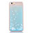 Silikon Schutzhülle Ultra Dünn Tasche Durchsichtig Transparent Blumen T01 für Apple iPhone 6 Hellblau