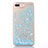 Silikon Schutzhülle Ultra Dünn Tasche Durchsichtig Transparent Blumen T01 für Apple iPhone 8 Plus Hellblau