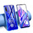 Silikon Schutzhülle Ultra Dünn Tasche Durchsichtig Transparent Blumen T01 für Huawei Honor 9X Blau