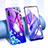Silikon Schutzhülle Ultra Dünn Tasche Durchsichtig Transparent Blumen T01 für Huawei Y9s Blau