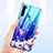 Silikon Schutzhülle Ultra Dünn Tasche Durchsichtig Transparent Blumen T01 für Xiaomi Redmi Note 8 Blau