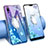 Silikon Schutzhülle Ultra Dünn Tasche Durchsichtig Transparent Blumen T02 für Huawei P20 Pro Blau