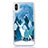 Silikon Schutzhülle Ultra Dünn Tasche Durchsichtig Transparent Blumen T22 für Apple iPhone Xs Max Blau