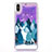 Silikon Schutzhülle Ultra Dünn Tasche Durchsichtig Transparent Blumen T22 für Apple iPhone Xs Max Violett