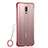 Silikon Schutzhülle Ultra Dünn Tasche Durchsichtig Transparent H02 für Oppo Reno Rot