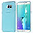 Silikon Schutzhülle Ultra Dünn Tasche Durchsichtig Transparent T04 für Samsung Galaxy S6 Edge+ Plus SM-G928F Blau