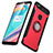 Silikon Schutzhülle und Kunststoff Tasche mit Fingerring Ständer für OnePlus 5T A5010 Rot
