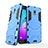 Silikon Schutzhülle und Kunststoff Tasche mit Ständer für Samsung Galaxy J3 (2018) SM-J377A Blau