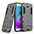 Silikon Schutzhülle und Kunststoff Tasche mit Ständer für Samsung Galaxy J5 (2017) Duos J530F Grau