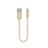 USB Ladekabel Kabel 15cm S01 für Apple iPod Touch 5 Gold