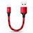 USB Ladekabel Kabel 25cm S03 für Apple iPad 2 Rot