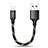 USB Ladekabel Kabel 25cm S03 für Apple iPad Air 10.9 (2020) Schwarz