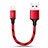 USB Ladekabel Kabel 25cm S03 für Apple iPhone XR Rot