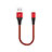 USB Ladekabel Kabel 30cm D16 für Apple iPhone 13 Pro Max Rot