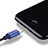 USB Ladekabel Kabel D01 für Apple iPhone 5C Blau