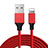USB Ladekabel Kabel D03 für Apple iPhone 5C Rot