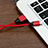 USB Ladekabel Kabel D03 für Apple iPhone 7 Rot