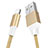 USB Ladekabel Kabel D04 für Apple New iPad 9.7 (2017) Gold